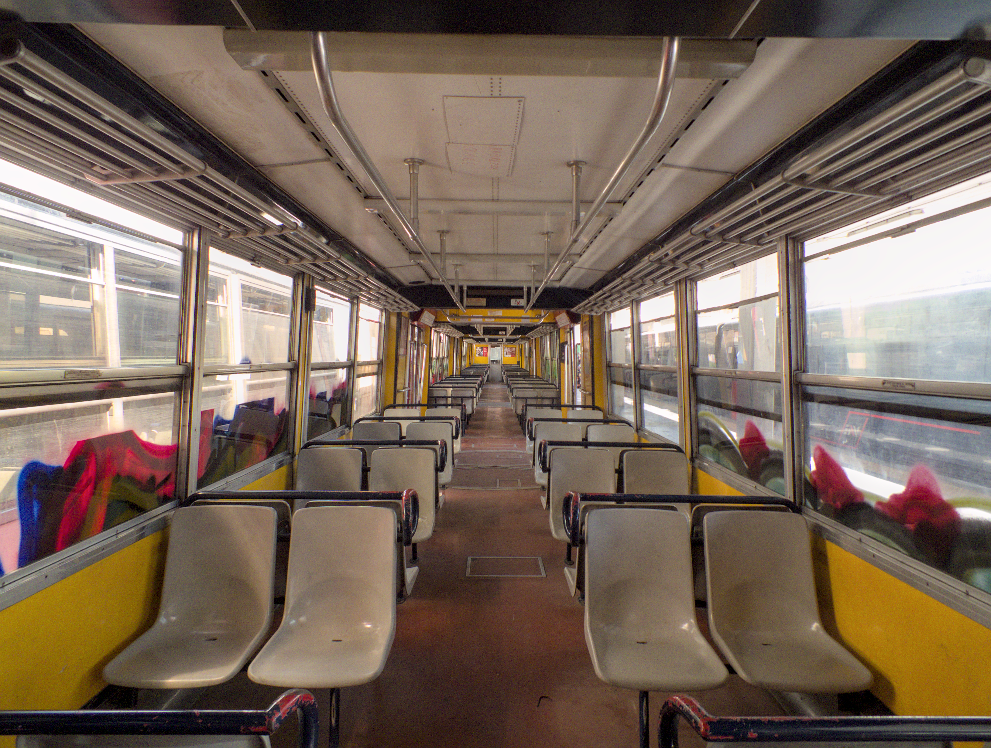 Internal view of an FE220 train on the Circumvesuviana railway