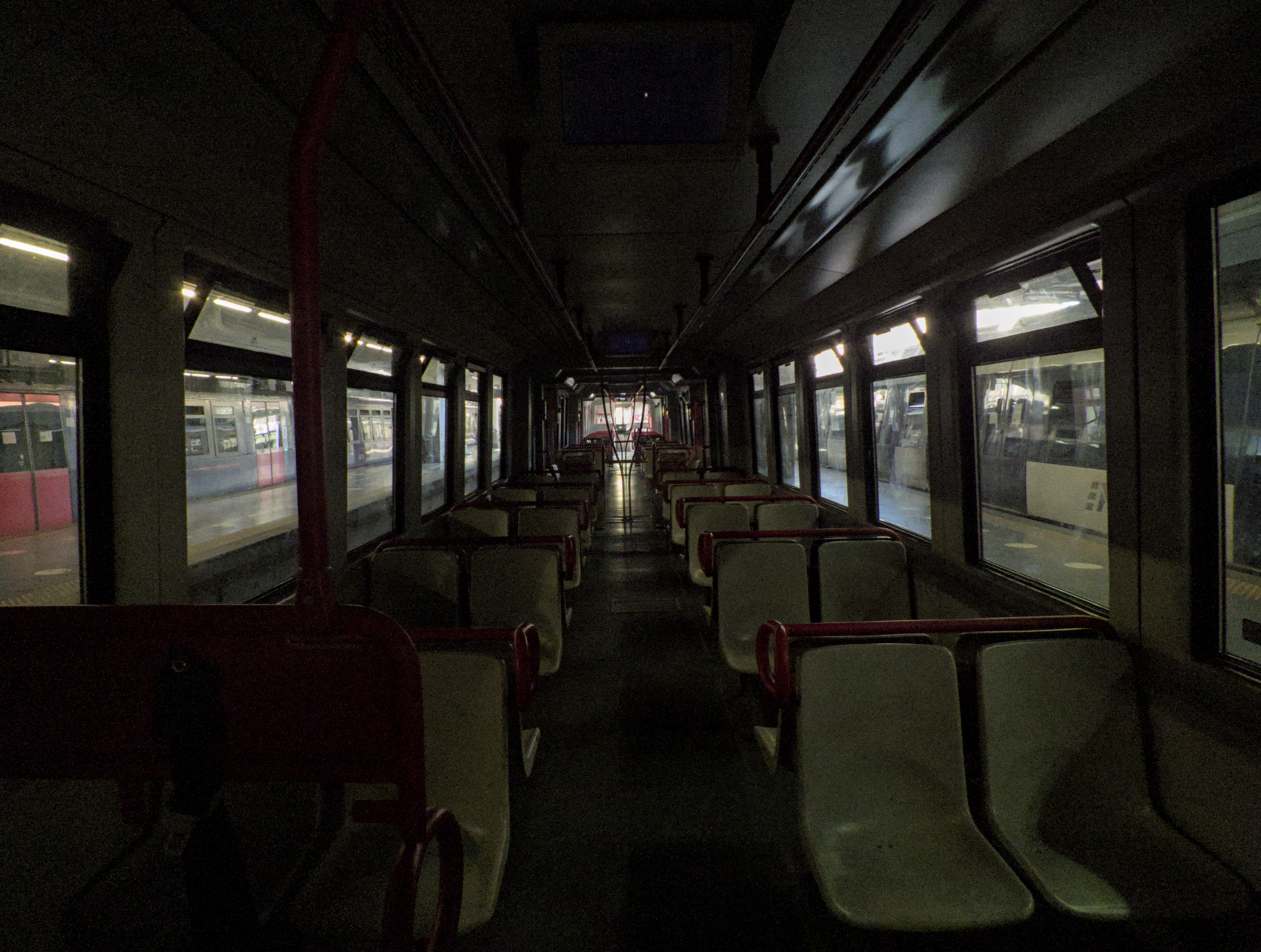 Internal view of a T21 train on the Circumvesuviana railway