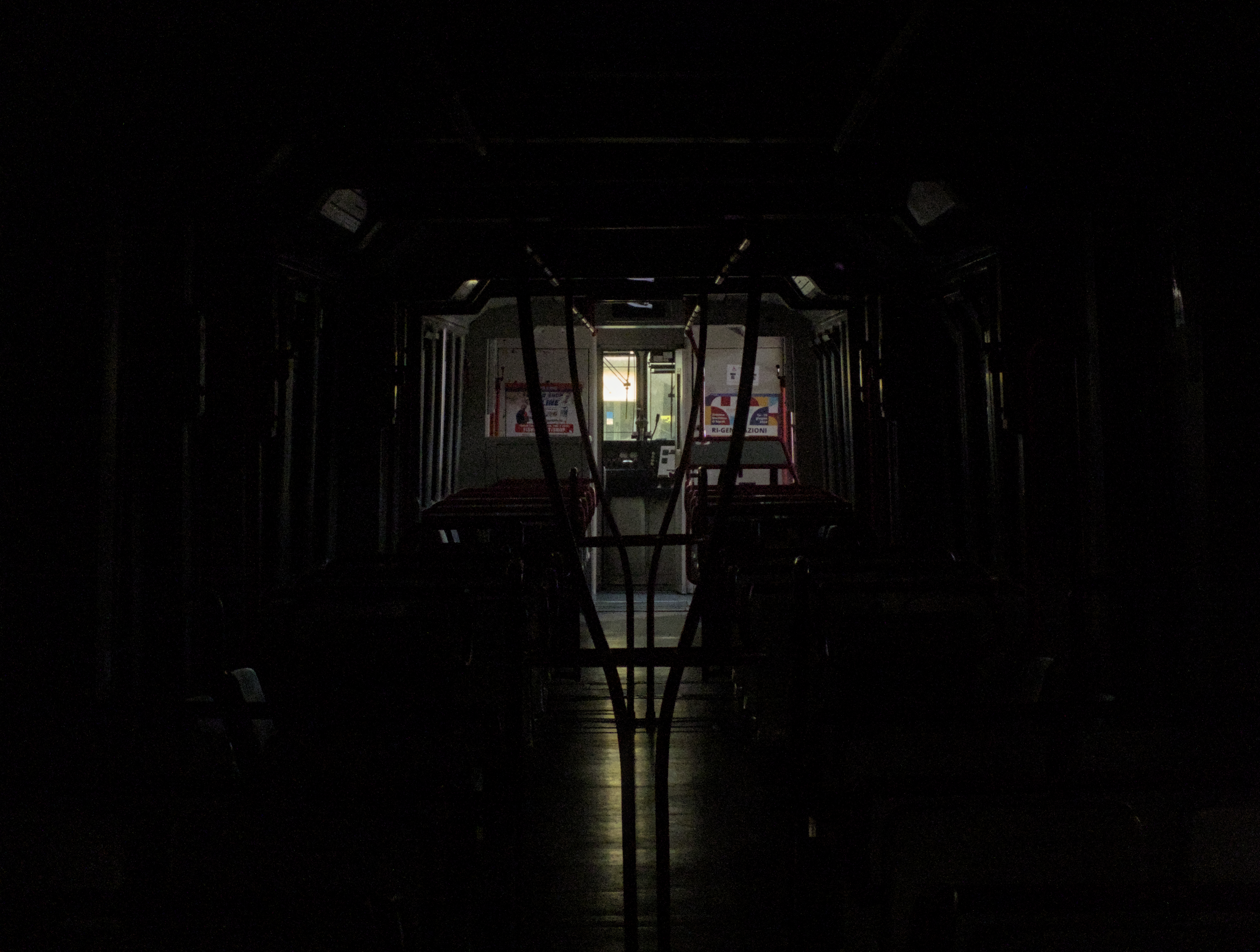 Internal view of a T21 train on the Circumvesuviana railway