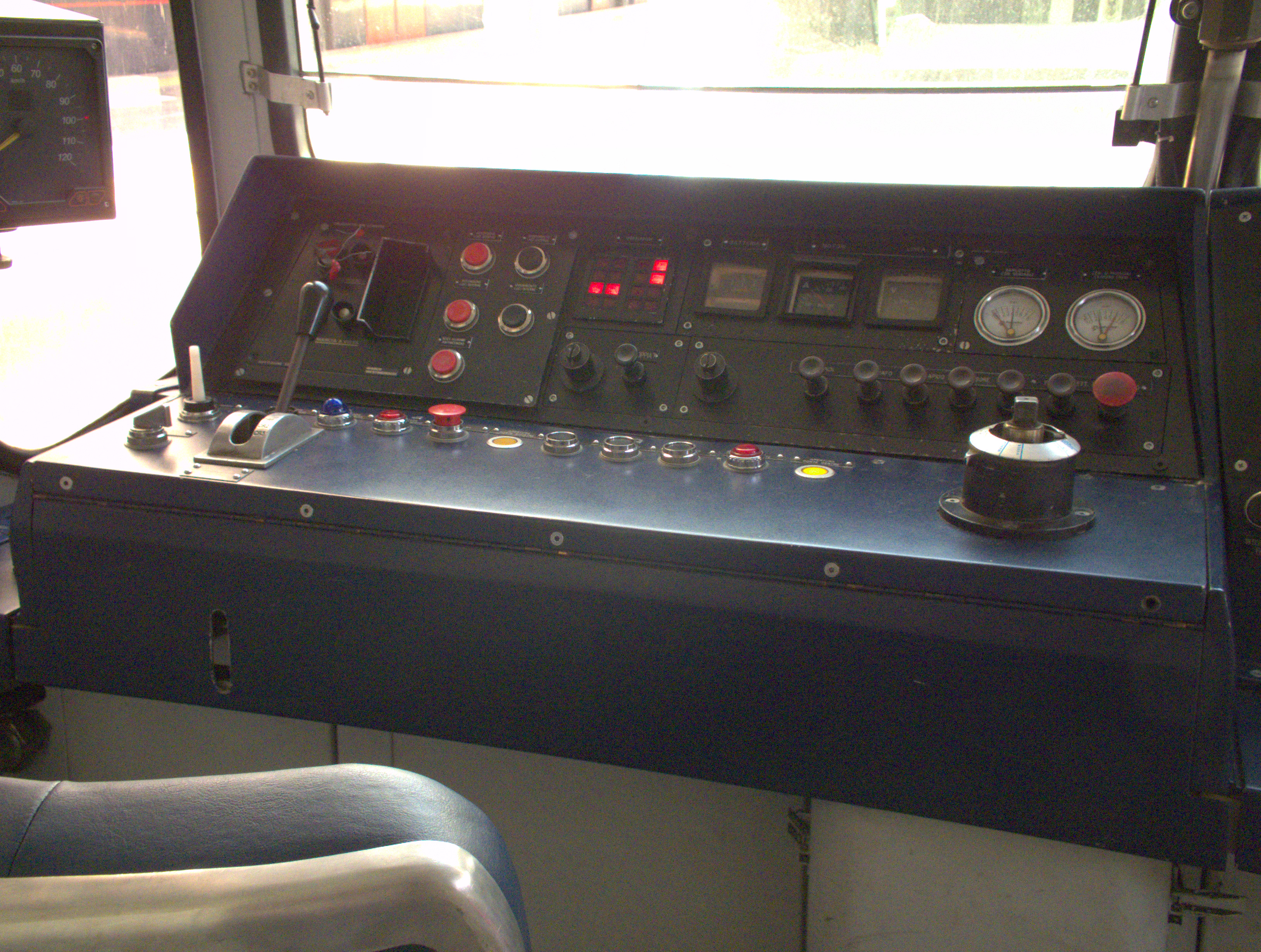 Cab of a T21 train on the Circumvesuviana railway