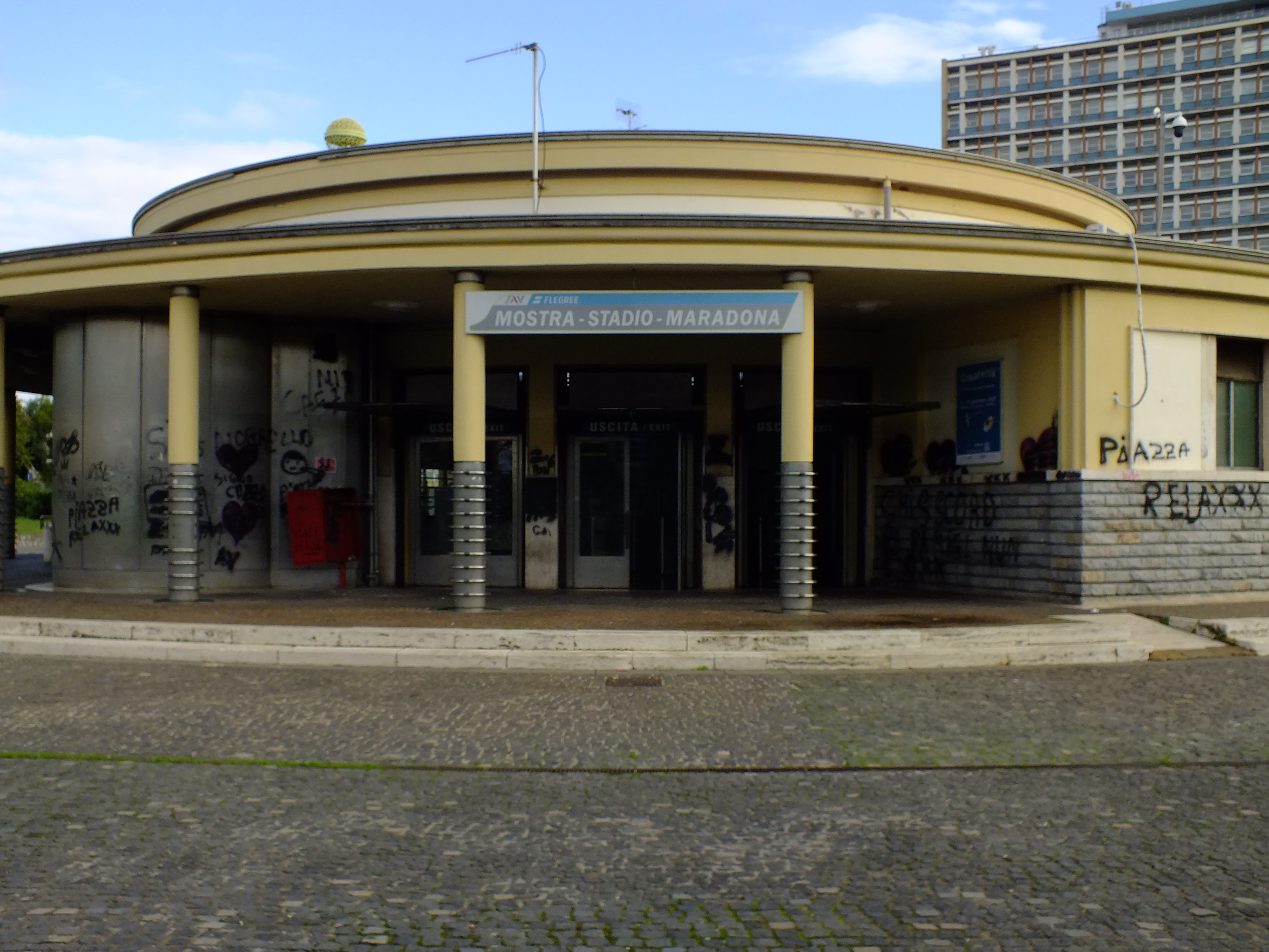 Exit of Mostra Stadio Maradona station on the Cumana railway
