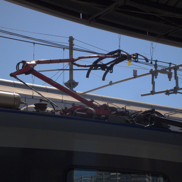 Pantograph of a Pop train