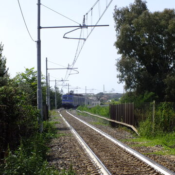 ET 400 Series train departed from Quarto Officina station on the Circumflegrea railway